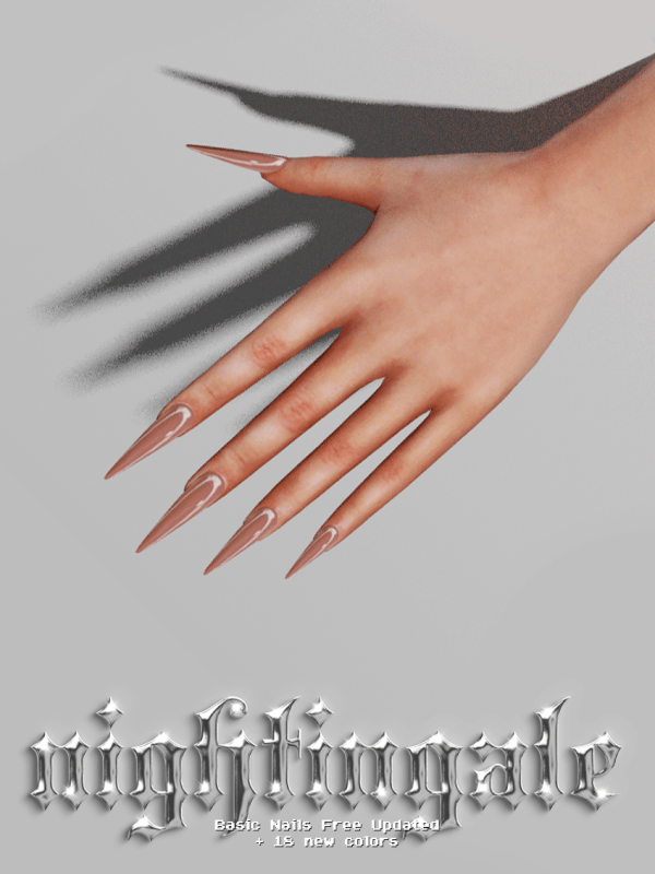 Alpha Basic Nails Updated to Finger Nails Category by simsfinds - The Sims 4 Custom Content