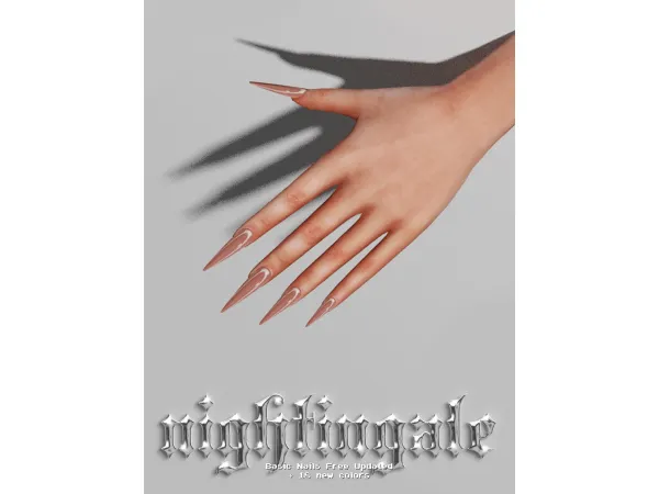 Alpha Basic Nails Updated to Finger Nails Category by Nightingale Sims - The Sims 4 Custom Content