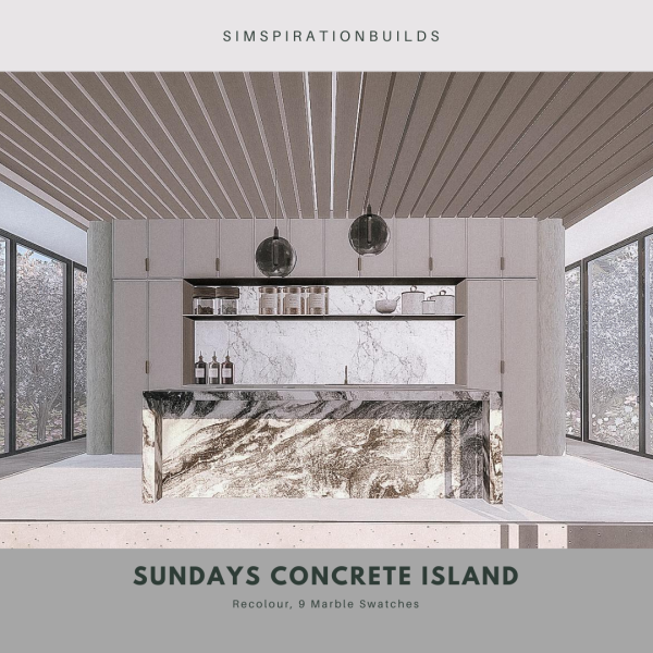 Alpha Sundays Concrete Island Recolour by simsfinds - The Sims 4 Custom Content