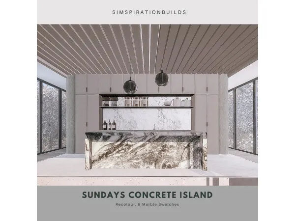 Alpha Sundays Concrete Island Recolour by SimspirationBuilds - The Sims 4 Custom Content