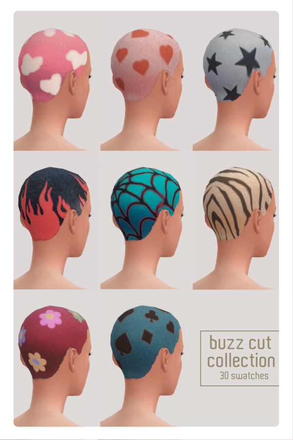 Mix buzz cut collection simmer by simsfinds - The Sims 4 Custom Content