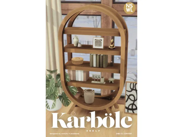 Maxis Match karbu00f6le shelf by NOSTYLEXWOODLAND - The Sims 4 Custom Content
