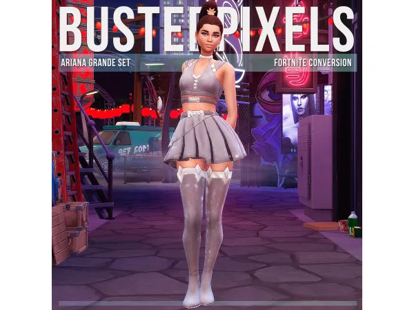 Maxis Match Fortnite Ariana Grande ConversionEdit Set v2 by bustedpixels - The Sims 4 Custom Content