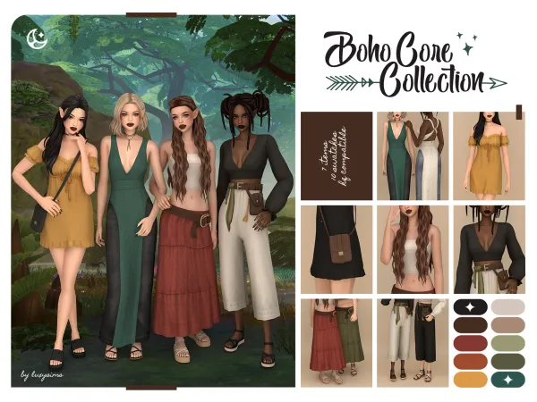 Maxis Match Boho Core Collection by luxysims - The Sims 4 custom content