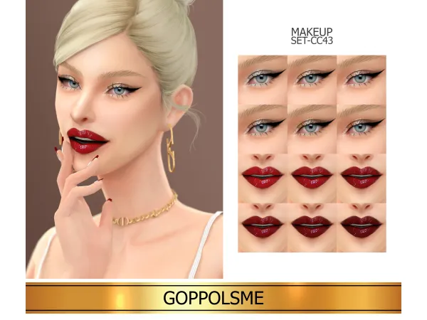 Alpha GPME GOLD MAKEUP SET CC43 by GoppolsMe - The Sims 4 Custom Content