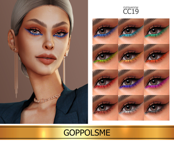 Alpha GPME GOLD Eyeshadow 19 by simsfinds - The Sims 4 Custom Content