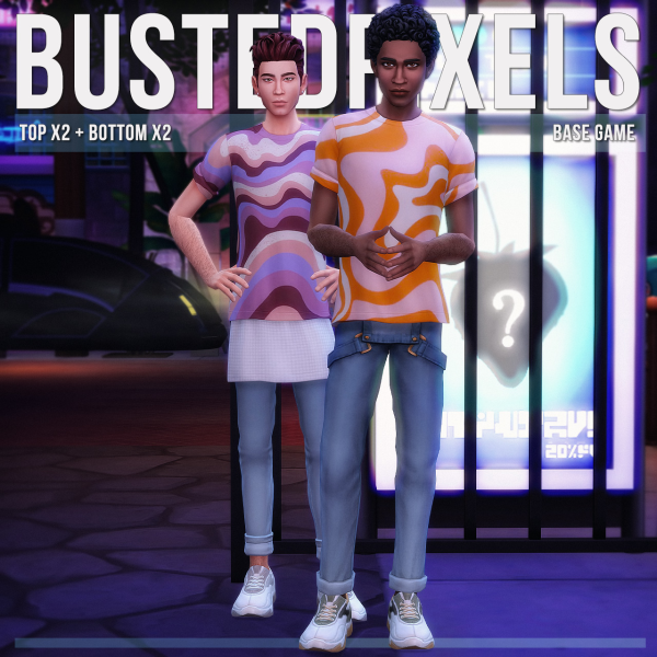 Maxis Match TOP X2 BOTTOM X2 by simsfinds - The Sims 4 Custom Content