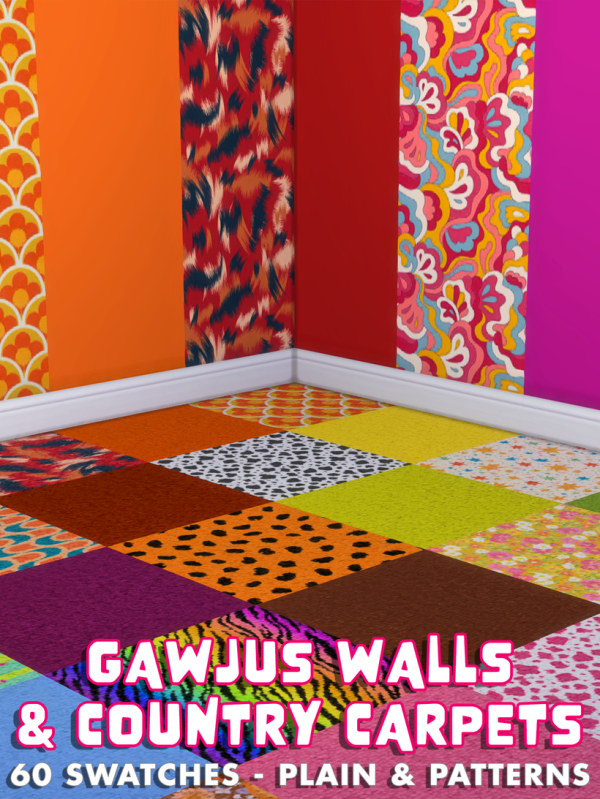 Maxis Match Gawjus Wall Paint Wallpaper Carpets by simsfinds - The Sims 4 Custom Content