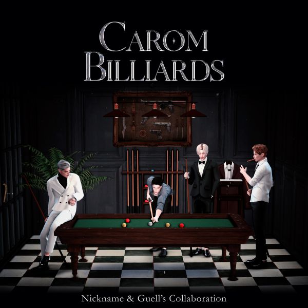 Alpha [NICKNAMExGuell] Carom billiards Collaboration BUILD by simsfinds - The Sims 4 Custom Content