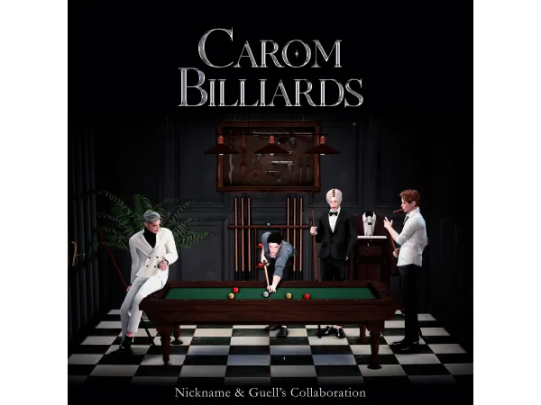 Alpha [NICKNAMExGuell] Carom billiards Collaboration BUILD by give me a nickname - The Sims 4 Custom Content