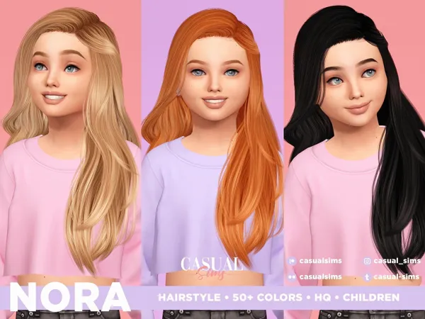 Alpha Nora Hairstyle Children by casualsims - The Sims 4 Custom Content