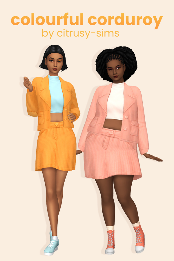 Maxis Match colourful corduroy sims by simsfinds - The Sims 4 Custom Content