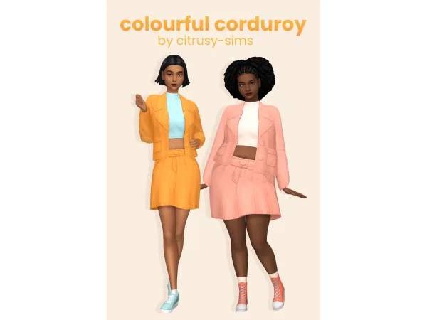 Maxis Match colourful corduroy sims by citrusy - The Sims 4 Custom Content