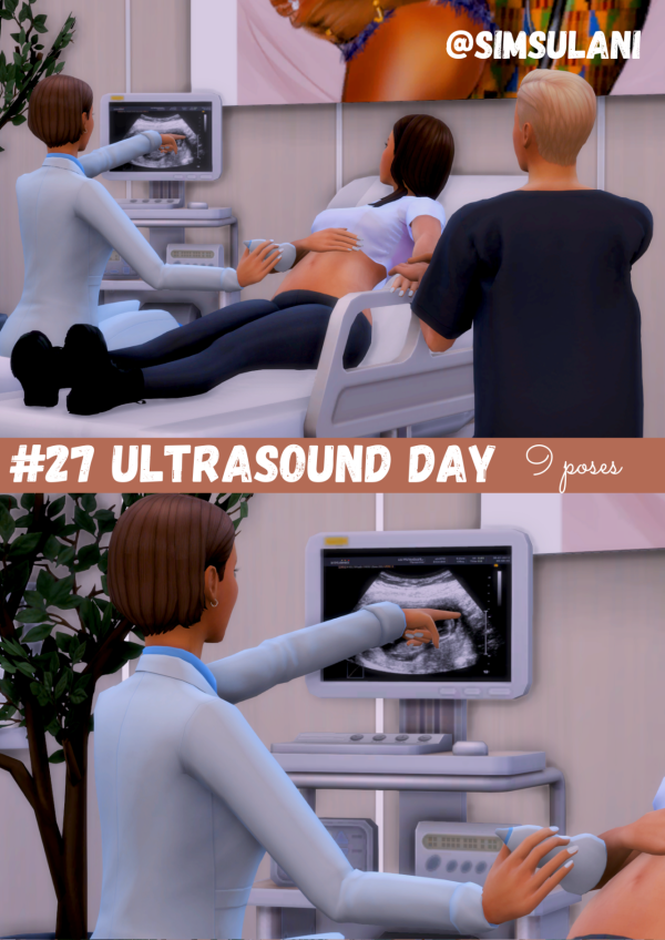 Mix 27 POSES PACK ULTRASOUND DAY by simsfinds - The Sims 4 Custom Content