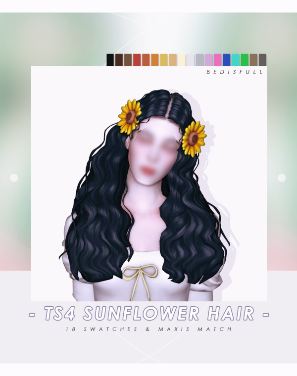 Maxis Match BED_TS4 FM MM sunflower hair hair pin sets by simsfinds - The Sims 4 Custom Content