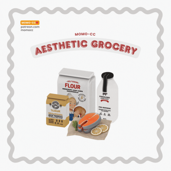 Maxis Match Momo Aesthetic Grocery by simsfinds - The Sims 4 Custom Content