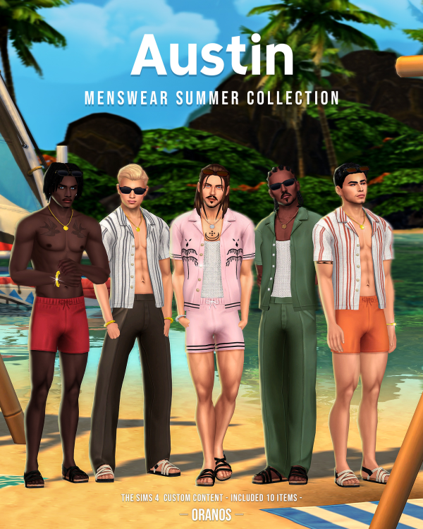 Maxis Match Austin Menswear Summer Collection by simsfinds - The Sims 4 Custom Content