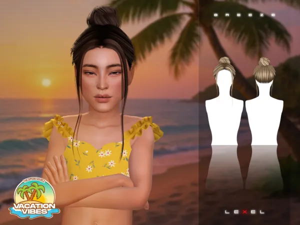 Alpha LEXEL Breeze ( child hairstyle ) by lexel - The Sims 4 Custom Content