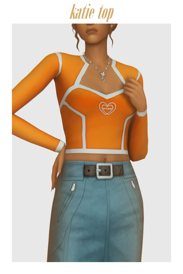 Maxis Match katie top by simsfinds - The Sims 4 Custom Content