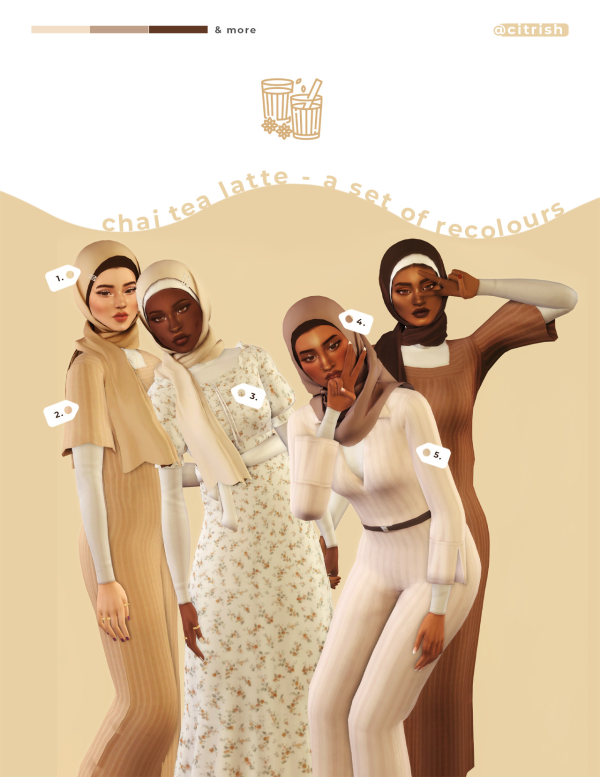 Maxis Match chai tea latte recolours by simsfinds - The Sims 4 Custom Content