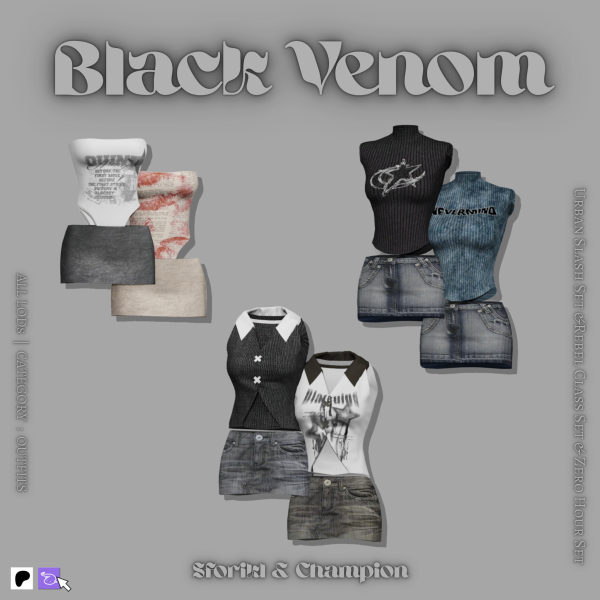 Alpha Sforikl Champion Black Venom series by simsfinds - The Sims 4 Custom Content
