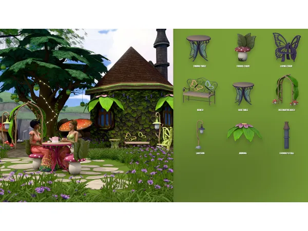 Maxis Match ENCHANTED COURTYARD by modcollective - The Sims 4 Custom Content