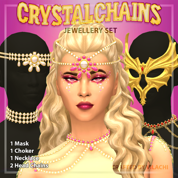 Maxis Match Vilachi Crystal Chains Jewellery Set by simsfinds - The Sims 4 Custom Content