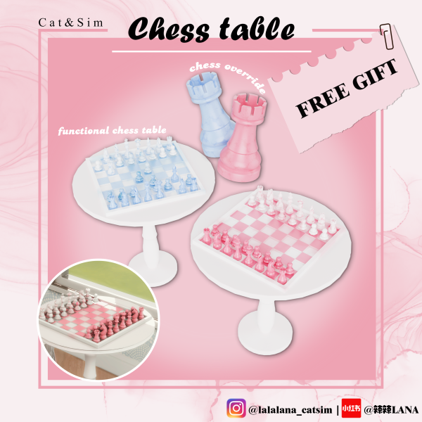 Mix chess table chess override by simsfinds - The Sims 4 Custom Content
