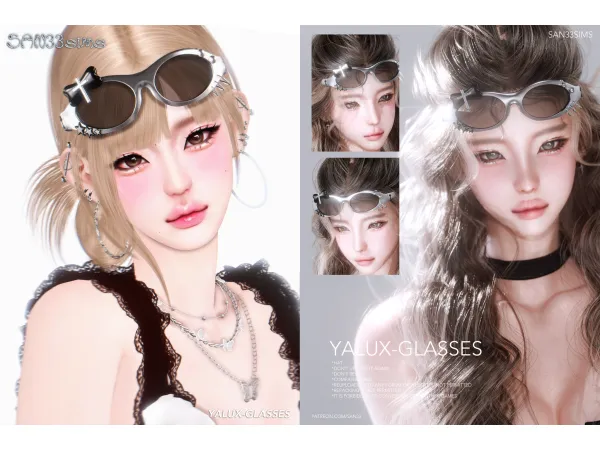 Alpha u3010333u3011Yalux Glasses by san33 - The Sims 4 Custom Content