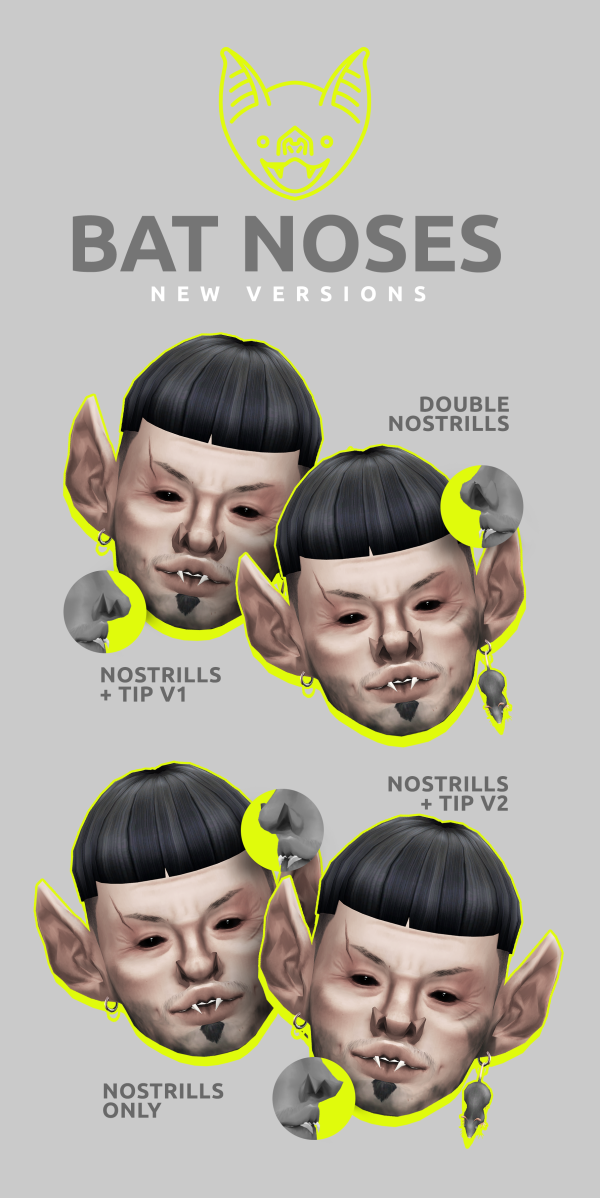Maxis Match Bat Noses Presets by simsfinds - The Sims 4 Custom Content