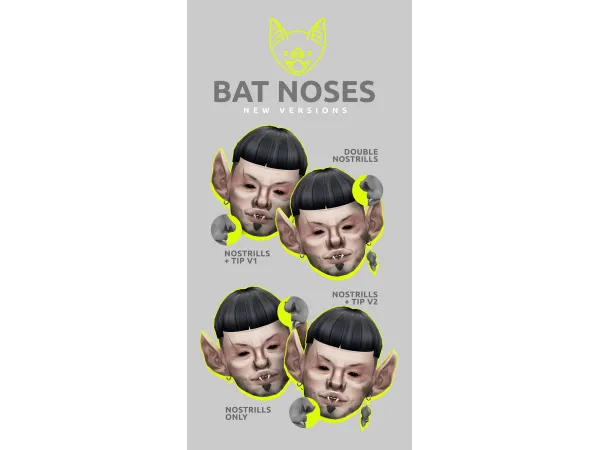 Maxis Match Bat Noses Presets by gerbithats - The Sims 4 Custom Content