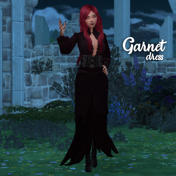 Maxis Match Garnet witch dress by simsfinds - The Sims 4 Custom Content