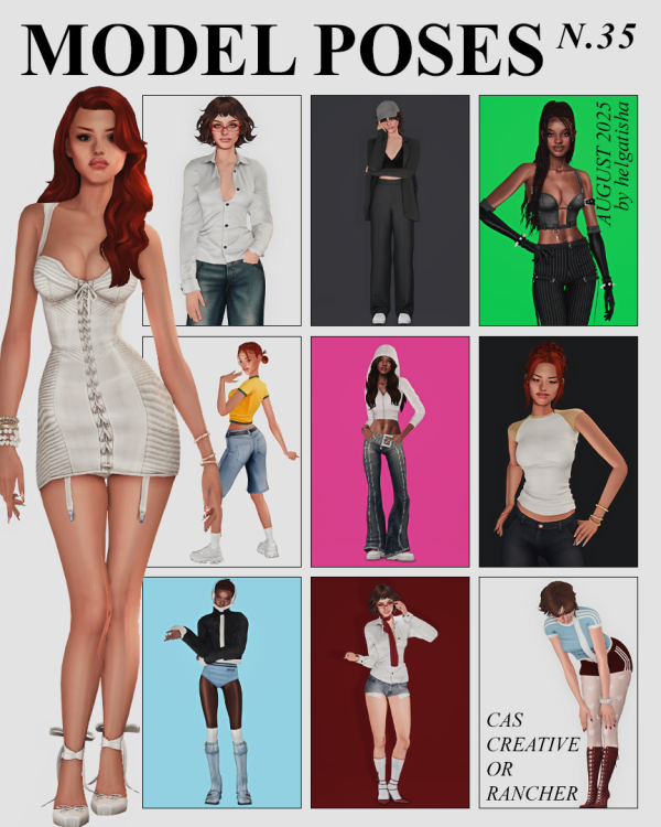Mix Model poses 35 Pose Pack CAS by simsfinds - The Sims 4 Custom Content