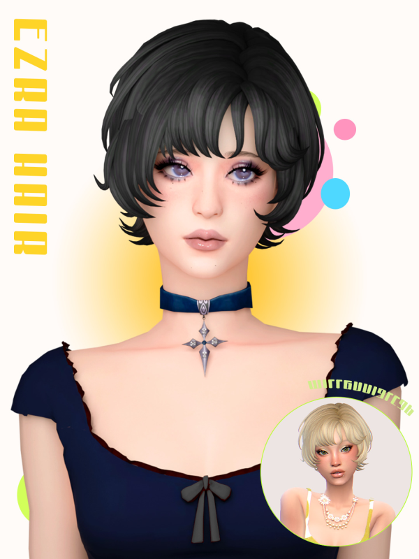 Maxis Match Ezra Hair by simsfinds - The Sims 4 Custom Content