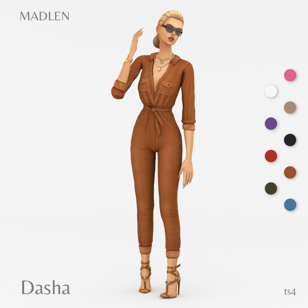 Maxis Match Dasha Jumpsuit by madlensims - The Sims 4 Custom Content