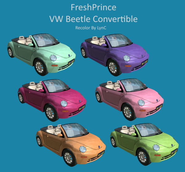 FreshPrince VW Beetle Convertible Recolor by simsfinds - The Sims 2 Custom Content