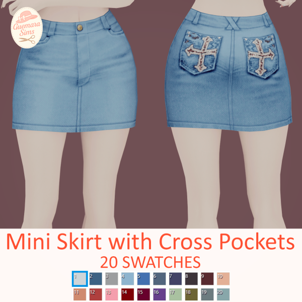 Maxis Match Mini Skirt with Cross Pockets by simsfinds - The Sims 4 Custom Content