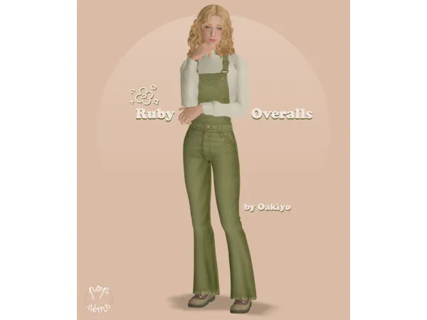 4t2 Oakiyo Ruby Overalls sims 2 by pop - The Sims 2 Custom Content