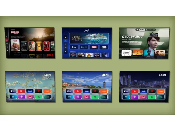 Luminova Smart TV and PV Firepit Table by simsfinds - The Sims 2 Custom Content