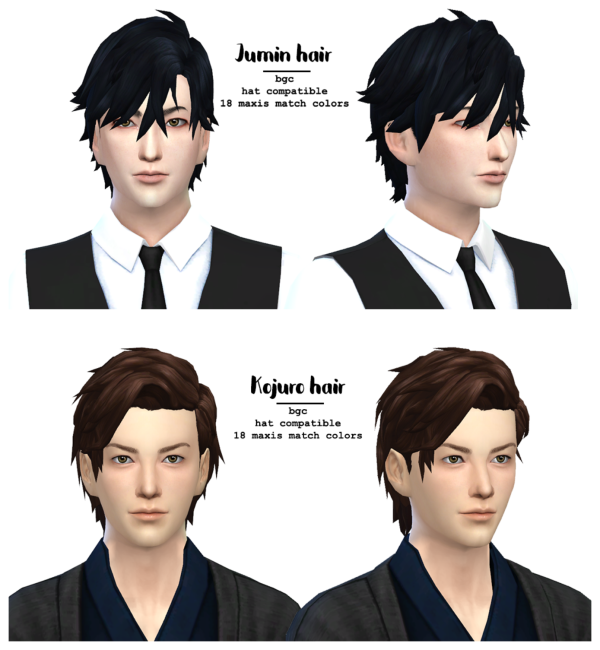 Maxis Match Kojuro Jumin hair by simsfinds - The Sims 4 Custom Content
