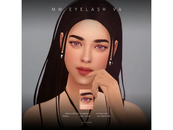 Maxis Match MMSIMS Eyelash Maxis Match v4 - The Sims 4 Custom Content