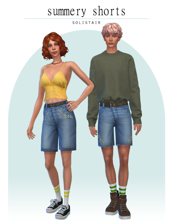 Maxis Match Summery Shorts (Male Female) by simsfinds - The Sims 4 Custom Content