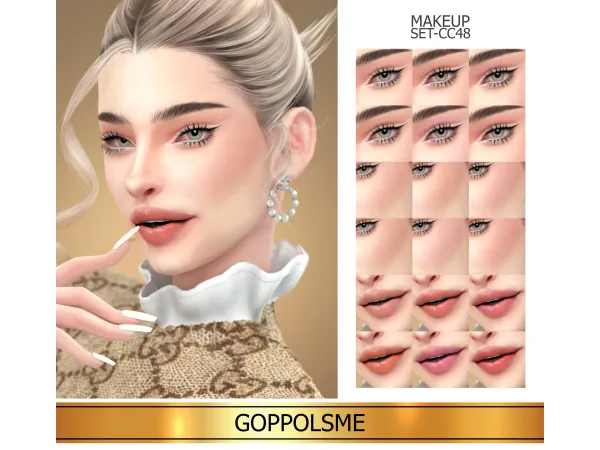 Alpha GPME GOLD MAKEUP SET CC48 by GoppolsMe - The Sims 4 Custom Content