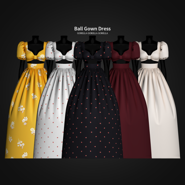 Alpha Ball Gown Dress by by simsfinds - The Sims 4 Custom Content