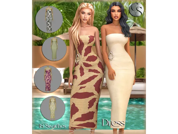 Alpha camuflaje havana heat collection Dress - The Sims 4 Custom Content