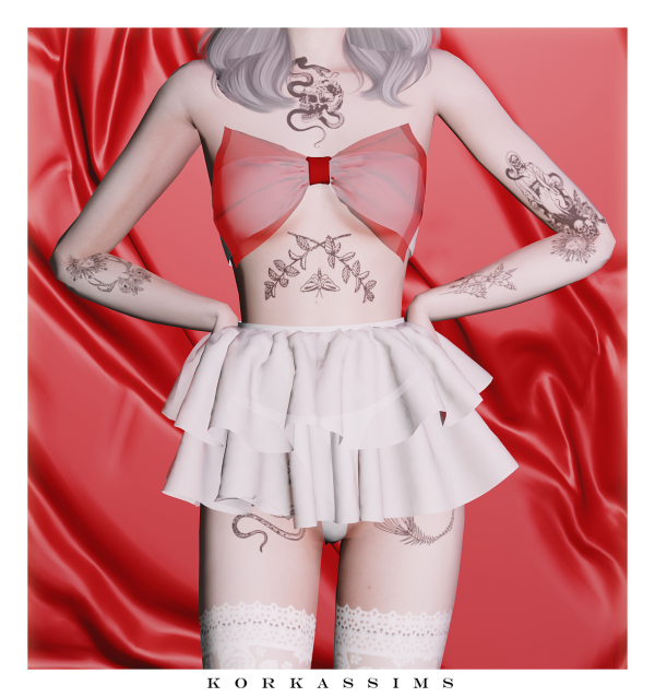 Alpha BOW LINGERIE by simsfinds - The Sims 4 Custom Content