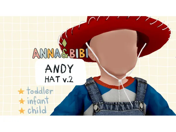 Mix Andy_v2 Cowboy Hat AnnaBibi - The Sims 4 Custom Content