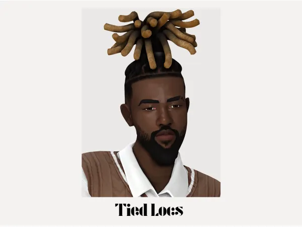 Alpha Tied Locs Hair by simsfinds - The Sims 4 Custom Content