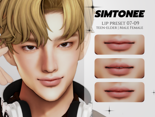 Mix Simtonee Lip Preset 07 09 by simsfinds - The Sims 4 Custom Content