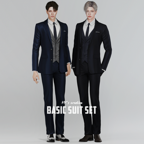 Alpha [KK] Basic suit set by simsfinds - The Sims 4 Custom Content